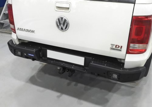 RIVAL4x4 bara de protecție spate din aluminiu cu suport pentru cârlig de remorcare și LED-uri pentru Volkswagen Amarok 2010-2016, 2016->