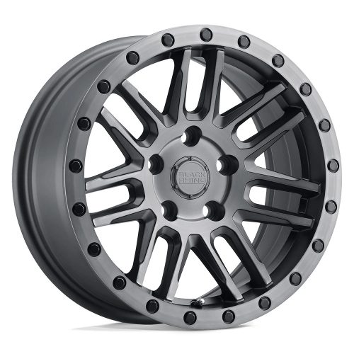 Jantă din aluminiu 17x8 ET30 5x120 Matte Brushed Gunmetal W/ Black Bolts Arches Black Rhino