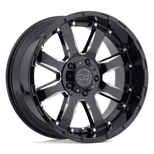 Jantă din aluminiu 18x9 ET12 6x139,7 Gloss Black W/ Milled Spokes Sierra Black Rhino