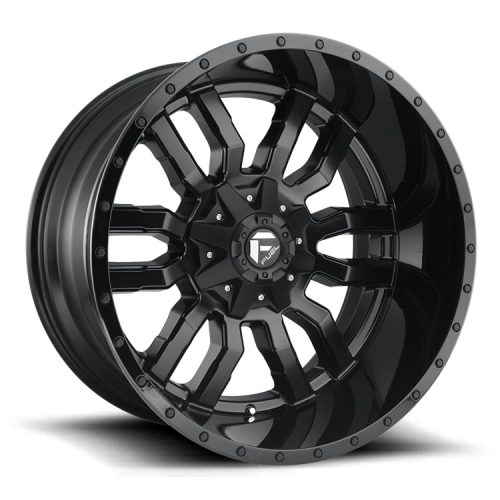 Alumínium felni 20x9 ET20 6x135/6x139,7 D596 Sledge Matte Black Gloss Black LIP Fuel