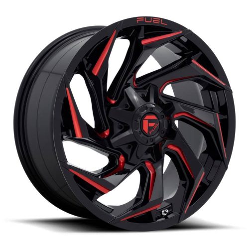 Alumínium felni 20x10 ET-18 6x135/6x139,7 D755 Reaction Gloss Black Milled W/ RED Tint Fuel