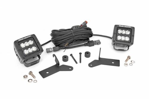 2" szögletes CREE LED munkalámpa pár  - fekete széria Rough Country - Jeep Wrangler JL