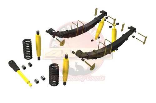 Terrain Tamer felfüggesztés készlet komfort emelés +40mm erősített +150kg terhelésig elöl +300kg terhelésig hátul Toyota Landcruiser HZJ76 VDJ76 2007-> szintszabályzás nélküli modellek